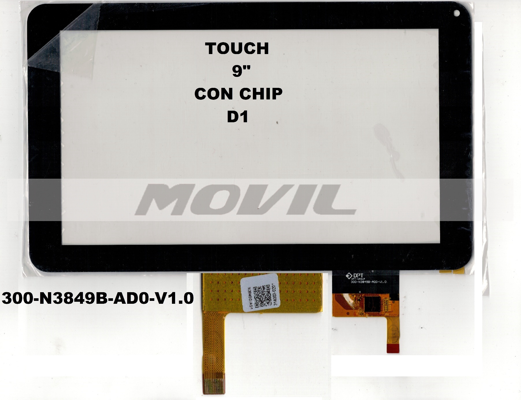 Touch tactil para tablet flex 9 inch  CON CHIP D1 300-N3849D-AD0-V1.0